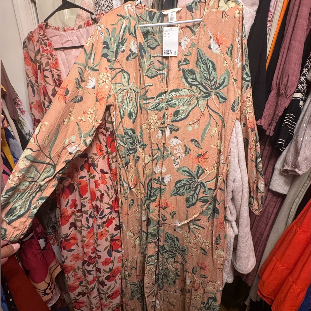 H&M Tie Belt Crepe Dress